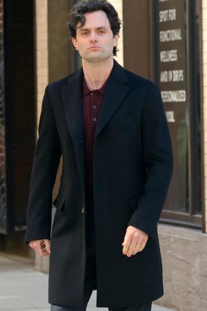 You Season 5 Penn Badgley Black Wool Coat
