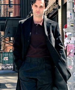 You Season 5 Penn Badgley Black Wool Coat Black Friday Sale