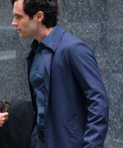 You Season 5 Penn Badgley Blue Cotton Coat Sale