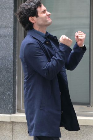 You Season 5 Penn Badgley Blue Cotton Coat Shop now