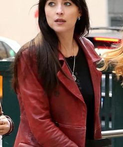 Dakota Johnson Leather Coat
