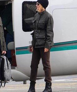 Uma Thurman Green Jacket