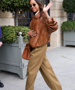 Zoe Saldana Brown Jacket