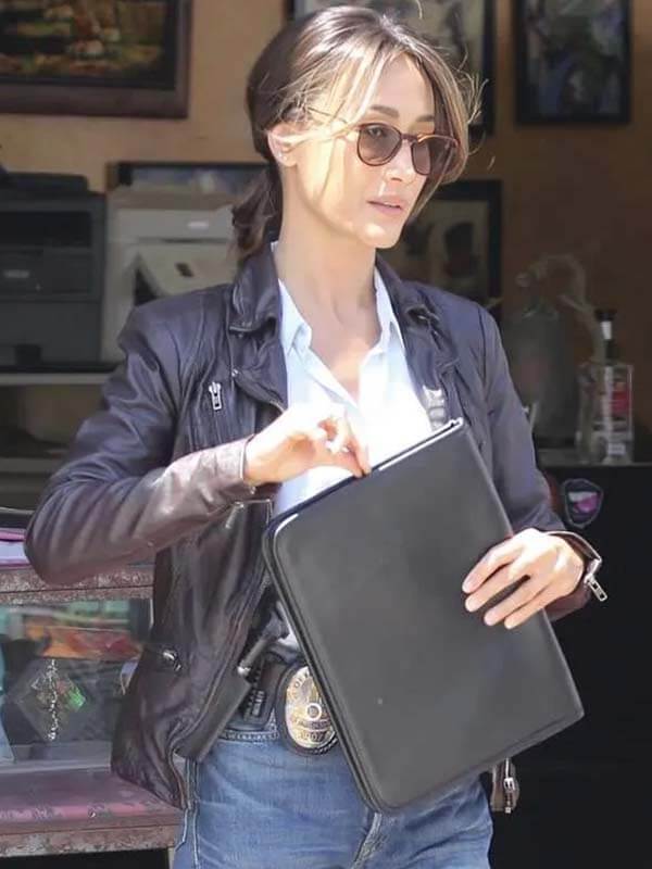 Maggie Q Black Jacket
