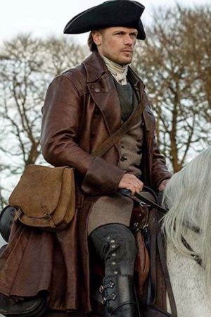 Sam Heughan Leather Coat