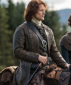 Sam Heughan Leather Coat