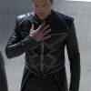 Black Bolt Leather Coat