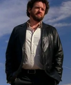 Declan Black Leather Blazer