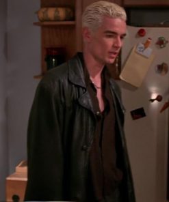 Spike Black Leather Coat