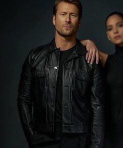 Glen Powell Black Jacket