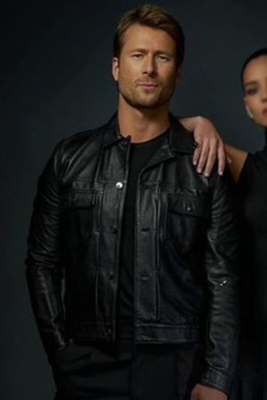 Glen Powell Black Jacket