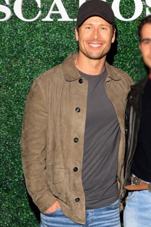 Glen Powell Suede Jacket