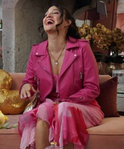 Gulten Pink Leather Jacket