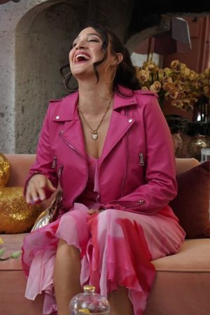 Gulten Pink Leather Jacket