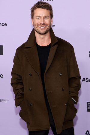 Glen Powell Wool Peacoat