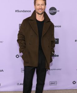 Glen Powell Wool Peacoat