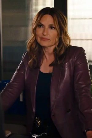 Mariska Hargitay Leather Blazer