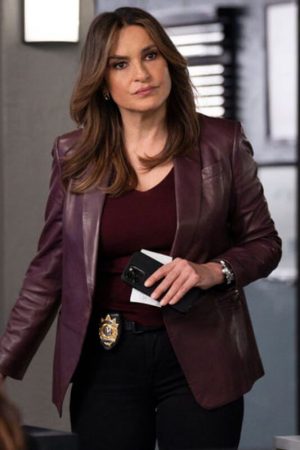 Mariska Hargitay Leather Blazer