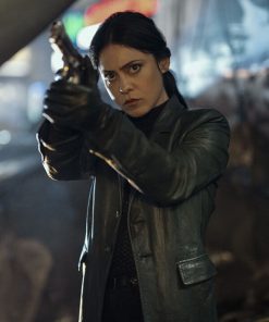 Rosa Salazar Leather Coat