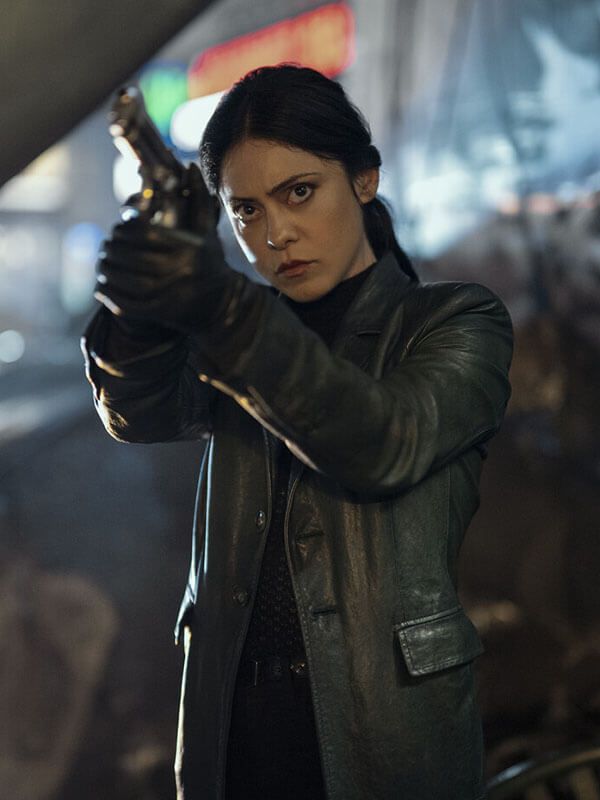 Rosa Salazar Leather Coat