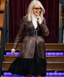 Diane Keaton Leather Coat