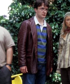 Dylan Moran Leather Blazer