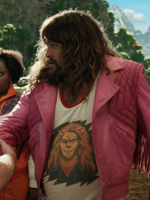 Jason Momoa A Minecraft Movie Pink Leather Jacket