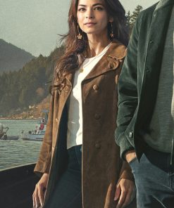 Kristin Kreuk Suede Coat