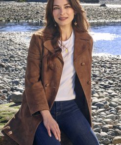 Kristin Kreuk Suede Coat