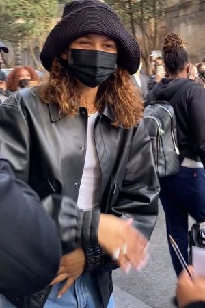 Zendaya Black Leather Jacket