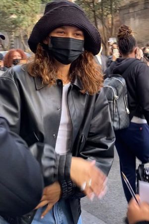 Zendaya Black Leather Jacket