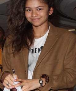 Zendaya Brown Wool Coat