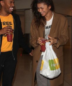 Zendaya Brown Wool Coat