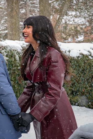 Jameela Jamil Leather Coat