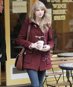 Taylor Swift Burgundy Coat