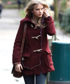 Taylor Swift Burgundy Coat