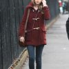 Taylor Swift Burgundy Coat