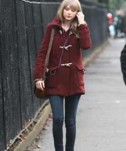 Taylor Swift Burgundy Coat
