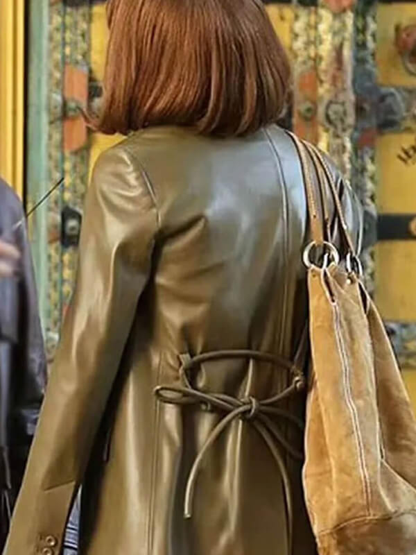 Renate Reinsve Leather Blazer
