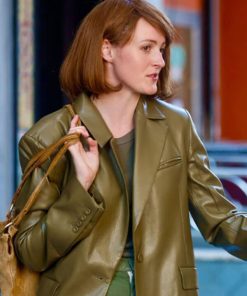 Renate Reinsve Leather Blazer