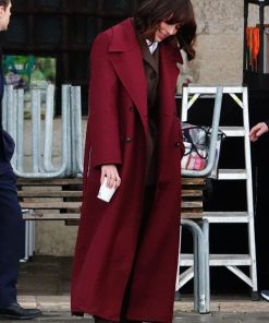 Rebecca Hall Red Wool Coat