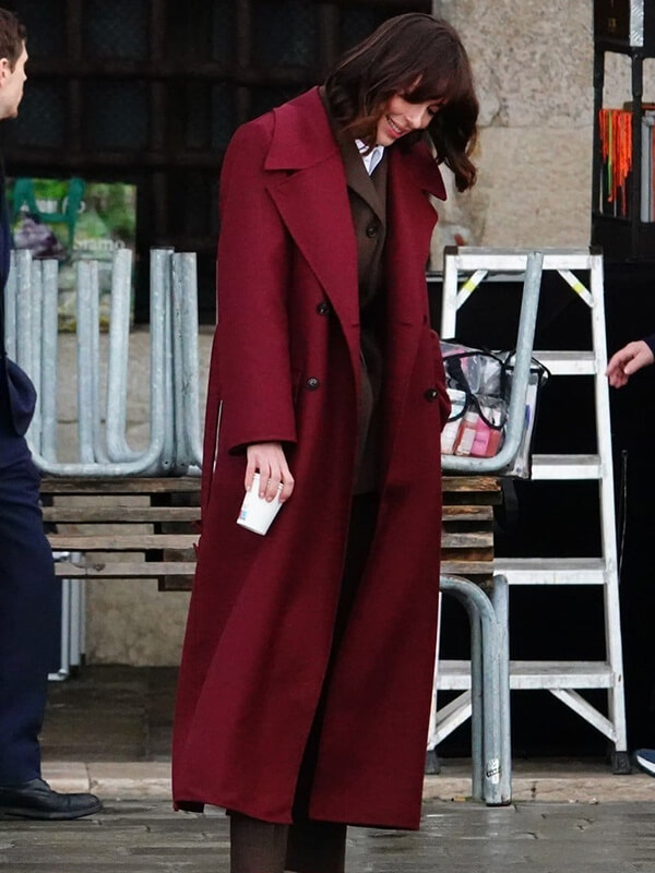 Rebecca Hall Red Wool Coat