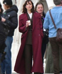 Rebecca Hall Red Wool Coat