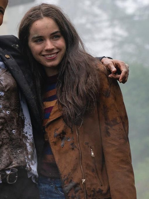 The Night Agent Maddie Redfield Brown Suede Jacket
