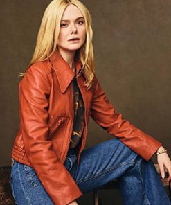 Elle Fanning Leather Jacket