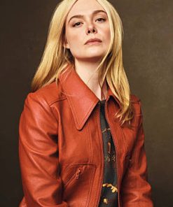 Elle Fanning Leather Jacket