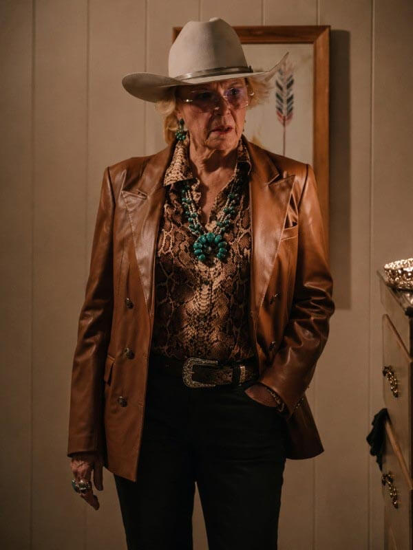 Annette Bening Leather Blazer
