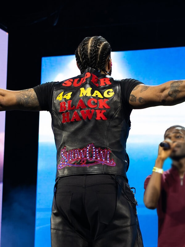 Drake Black Leather Vest