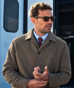 Theo James Brown Coat