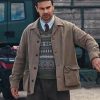 Theo James Brown Coat